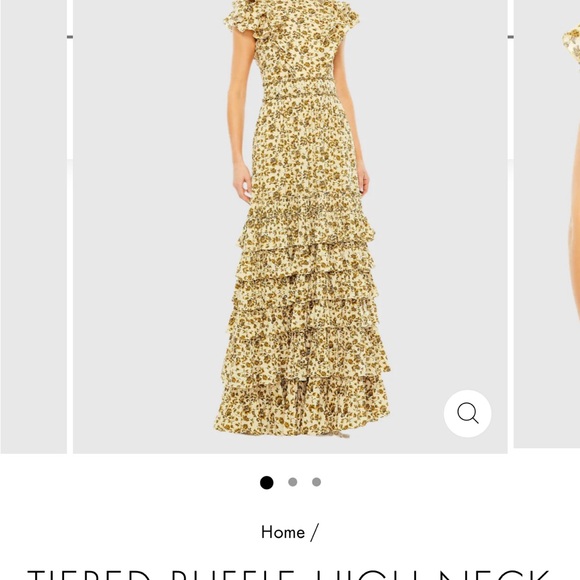 Mac Duggal Asymmetrical Ruffled High neck Floral Gown. Size 10. NWT. - Picture 5 of 6